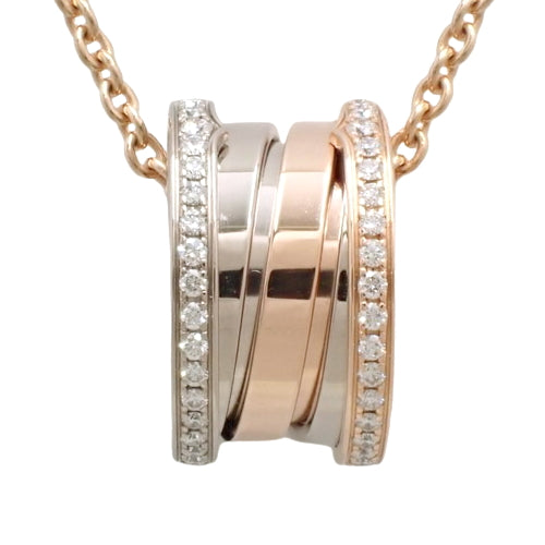 B-zero1 B.zero1 Necklace with Diamonds, 355062, in 18K Pink Gold, PG, and 18K White Gold (WG). Accessory. Jewelry. B-zero1 Pavé. [Warranty Included]