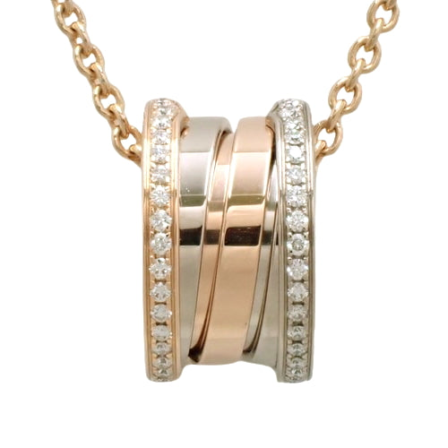 B-zero1 B.zero1 Necklace with Diamonds, 355062, in 18K Pink Gold, PG, and 18K White Gold (WG). Accessory. Jewelry. B-zero1 Pavé. [Warranty Included]