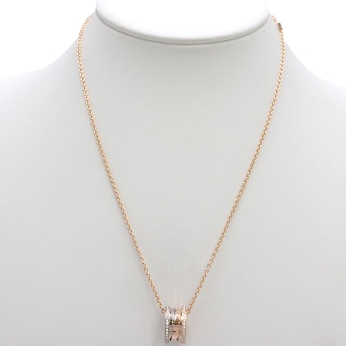 B-zero1 B.zero1 Necklace with Diamonds, 355062, in 18K Pink Gold, PG, and 18K White Gold (WG). Accessory. Jewelry. B-zero1 Pavé. [Warranty Included]