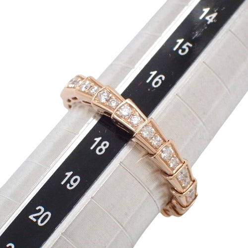 [2022 Warranty] Serpenti Viper Ring with Diamonds, 355975 (Current as of October 2024), 18K Pink Gold, PG, Accessory, Jewelry, Full Diamonds, Size 18 (58)