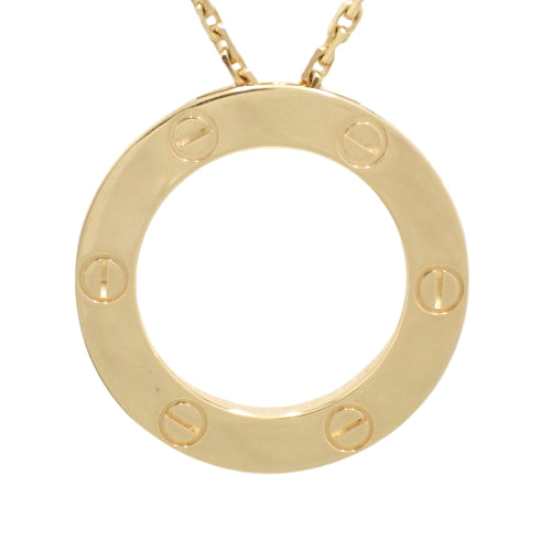 LOVE サークル ネックレス イエローゴールド K18YG アクセサリー ジュエリー