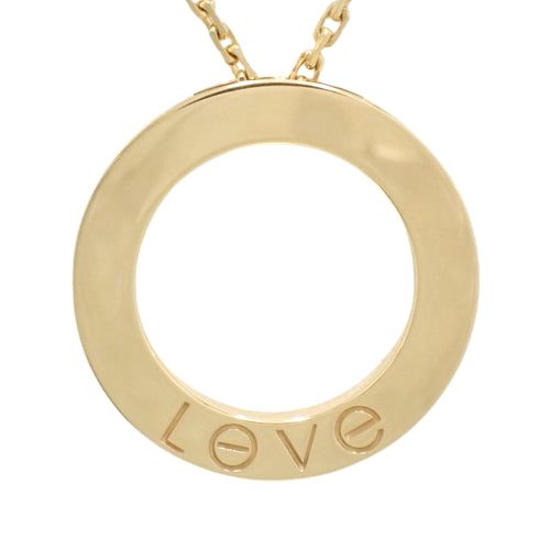 LOVE サークル ネックレス イエローゴールド K18YG アクセサリー ジュエリー