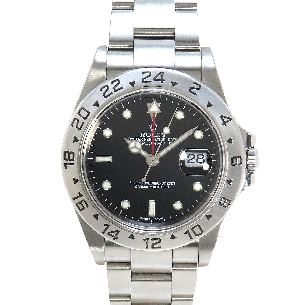 [含保修] 16570 Explorer II 不锈钢 SS Y-Serial (2002) 自动上链 黑色 银色