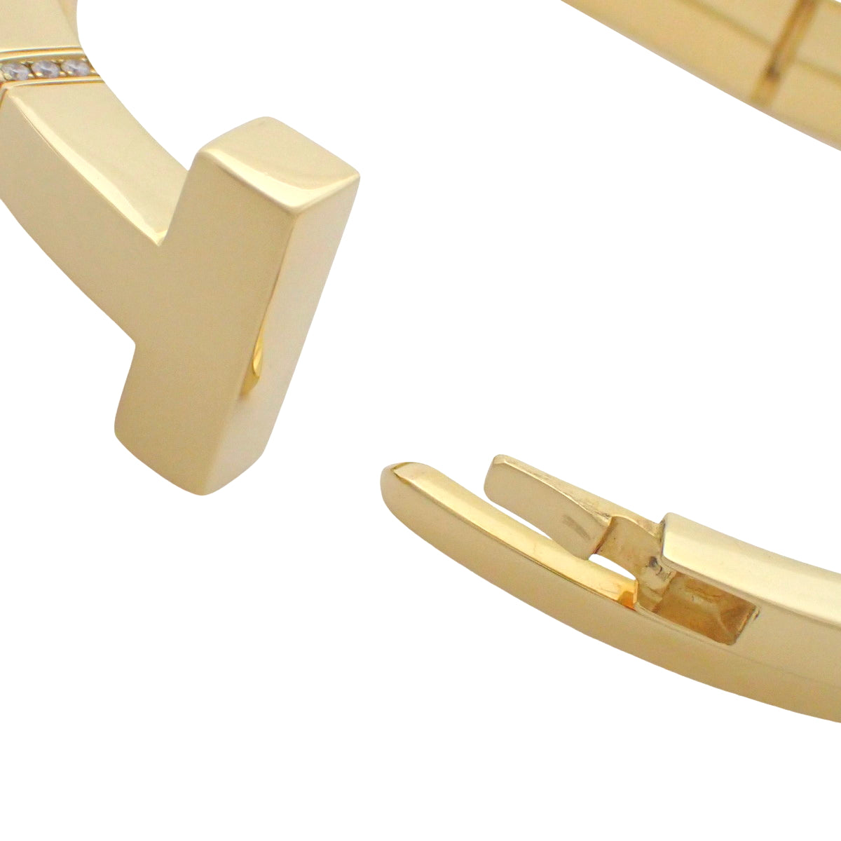 18K 黄金 (YG) 钻石 T 型方形手链