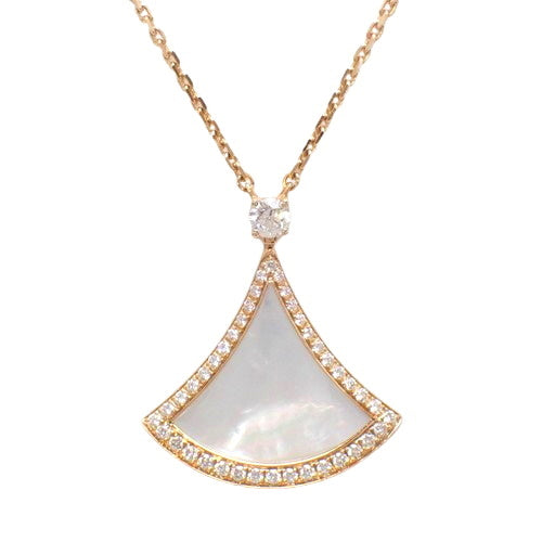 Diva Dream Necklace, Mother of Pearl and Diamond, 358671, 18K Pink Gold with 2023 Warranty.