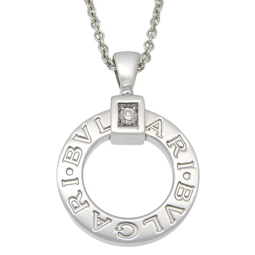 BVLGARI BVLGARI Diamond Necklace in 18K White Gold and WG, Accessory, Jewelry, Circle, 1PD