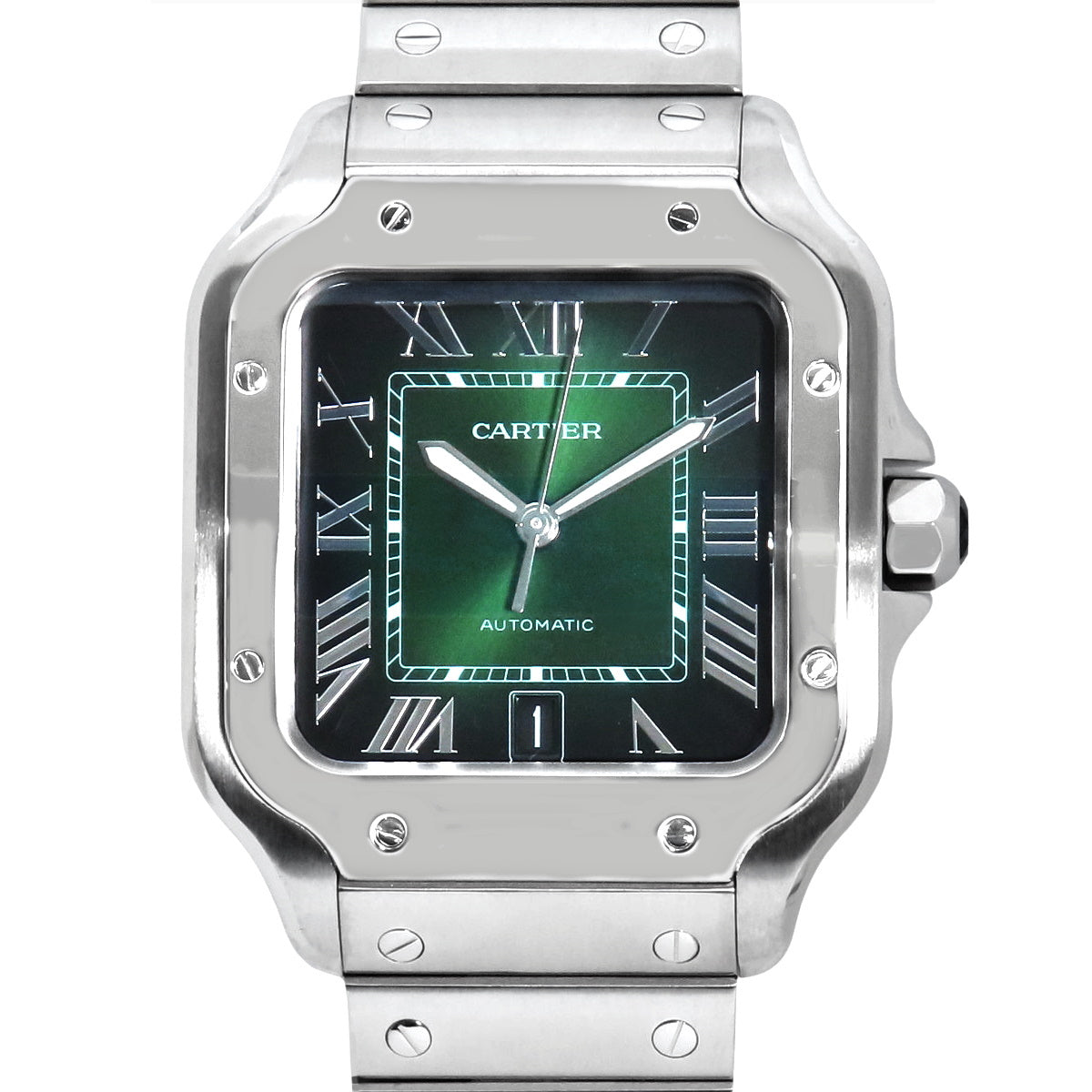 [Warranty included] WSSA0062 Santos de Cartier LM Stainless Steel Automatic Green Large Model