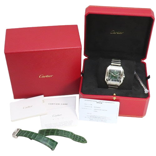 [Warranty included] WSSA0062 Santos de Cartier LM Stainless Steel Automatic Green Large Model