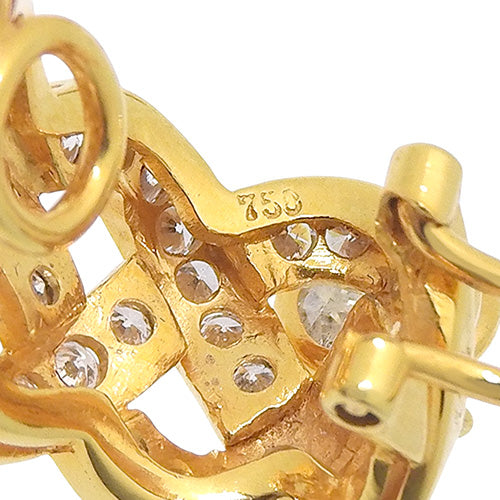 钻石耳环 D1.41,1.58 K18 黄金 YG