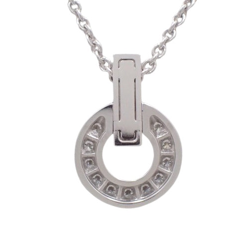 BVLGARI BVLGARI Openwork Necklace with Diamonds, 18K White Gold and WG Pendant, Circle
