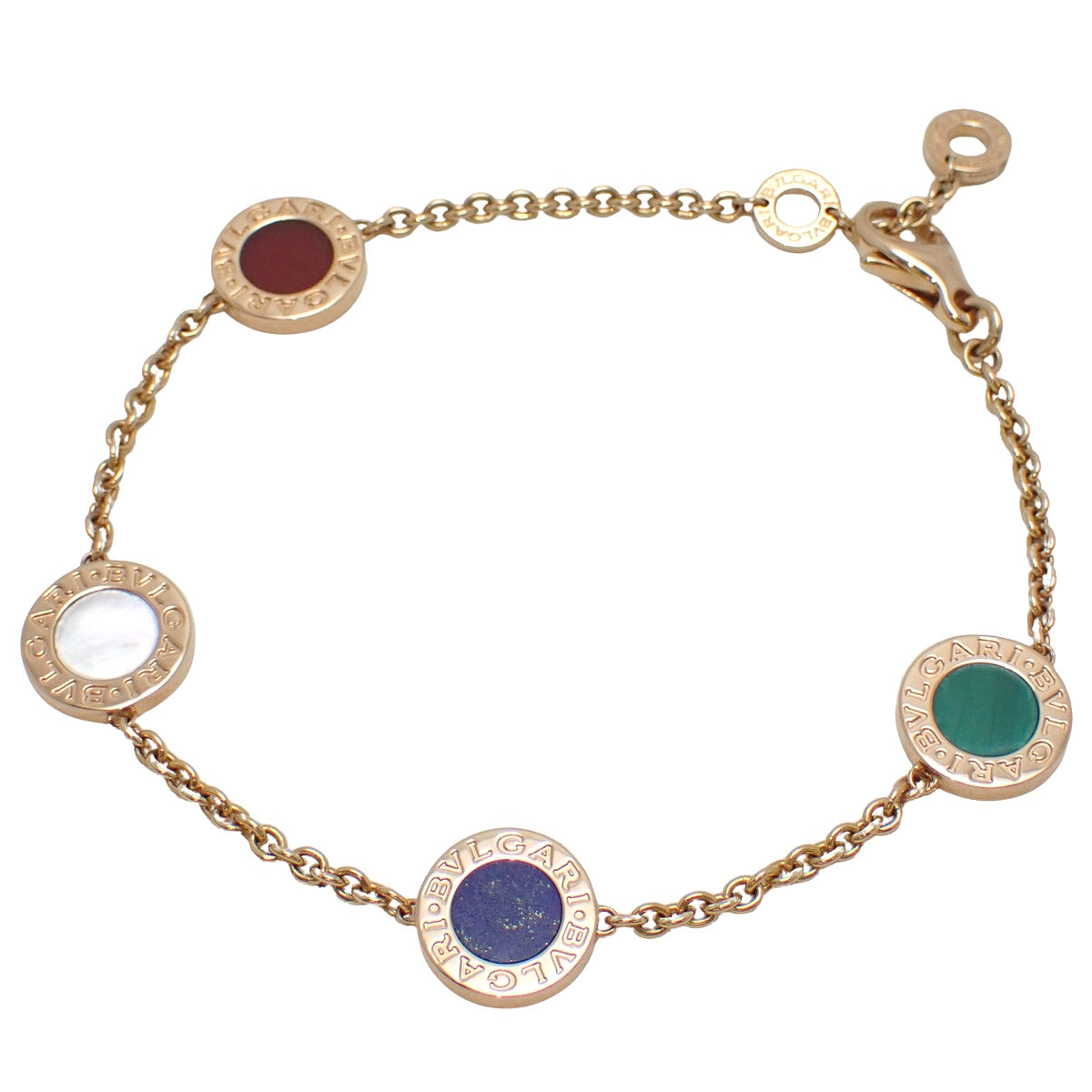 Bvlgari Bvlgari Bracelet with Mother of Pearl, Carnelian, Lapis Lazuli and Malachite in 18K Pink Gold (PG)