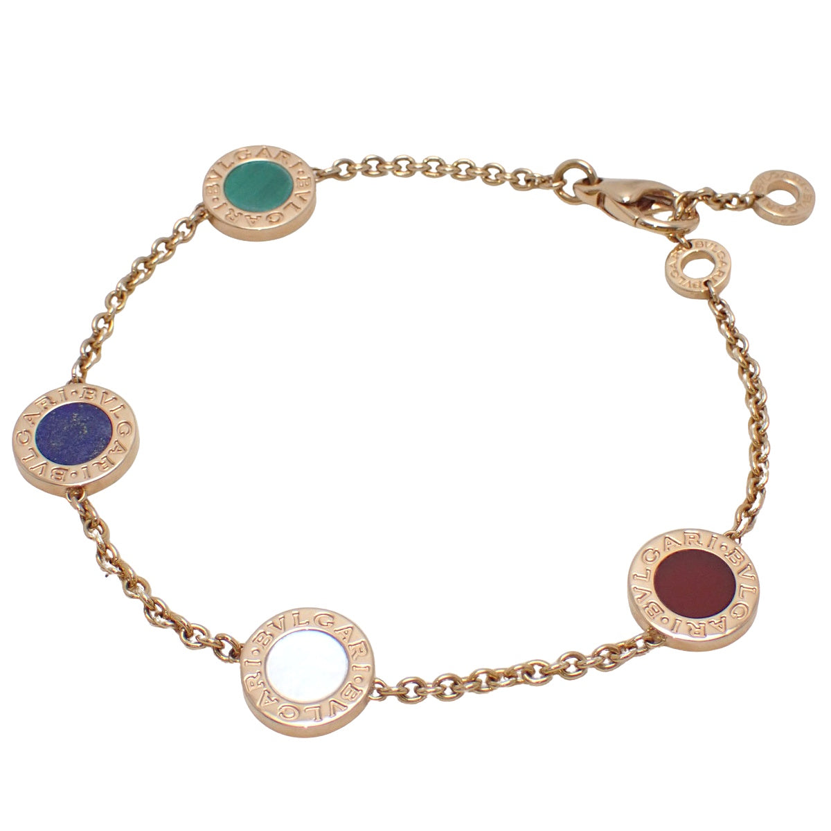 Bvlgari Bvlgari Bracelet with Mother of Pearl, Carnelian, Lapis Lazuli and Malachite in 18K Pink Gold (PG)