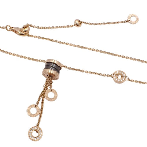 B-zero1 Element Necklace Diamond K18 Pink Gold PG Ceramic B-zero1 Pavé