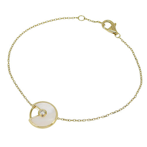 护身符手链 珍珠母/钻石 18K 黄金 YG 1PD