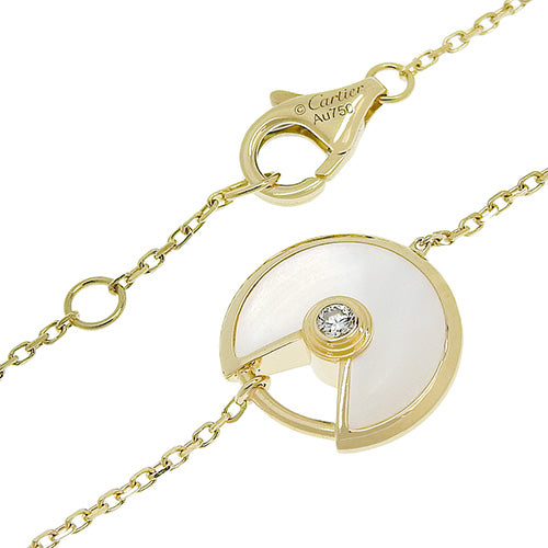 护身符手链 珍珠母/钻石 18K 黄金 YG 1PD