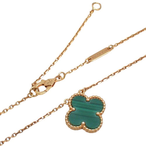 Vintage Alhambra Pendant, Malachite, Yellow Gold (K18YG), Accessory, Jewelry, Malachite