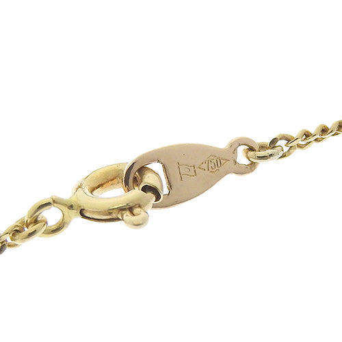 红宝石和钻石三排花项链 R0.57/D0.83 K18 黄金 YG