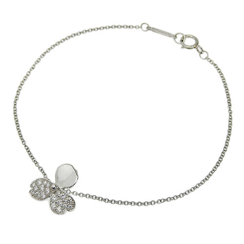 ペーパーフラワー ダイヤモンド ブレスレット ダイヤモンド Pt950プラチナ アクセサリー ジュエリー 花モチーフ シルバー銀