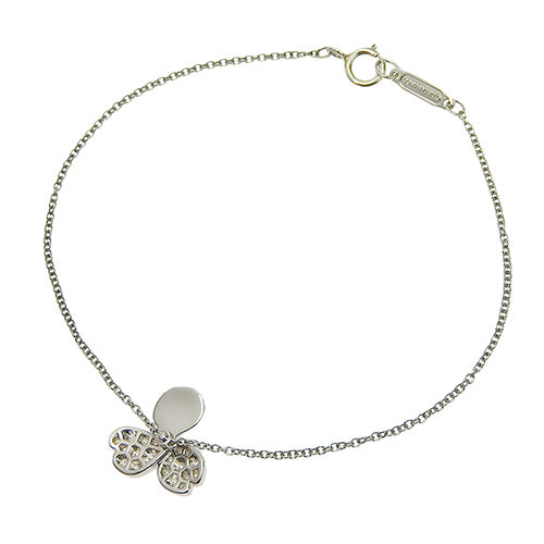 ペーパーフラワー ダイヤモンド ブレスレット ダイヤモンド Pt950プラチナ アクセサリー ジュエリー 花モチーフ シルバー銀