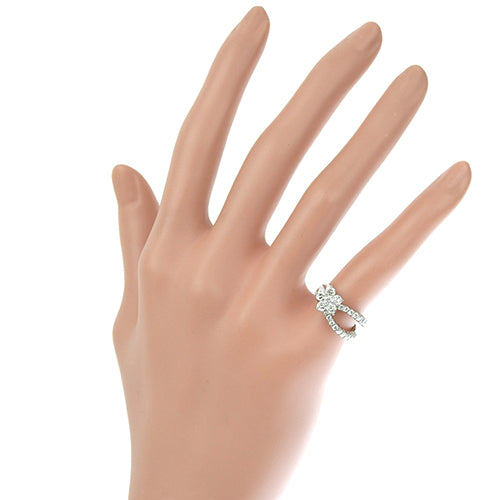 Diamond Flower Ring Diamond D0.90 K18 White Gold WG