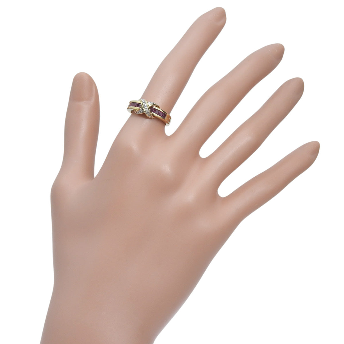 ルビー ダイヤモンド リング K18 イエローゴールド YG