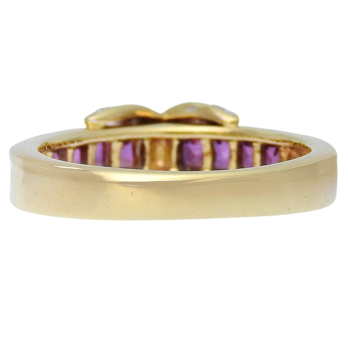 18K 黄金 (YG) 红宝石和钻石戒指