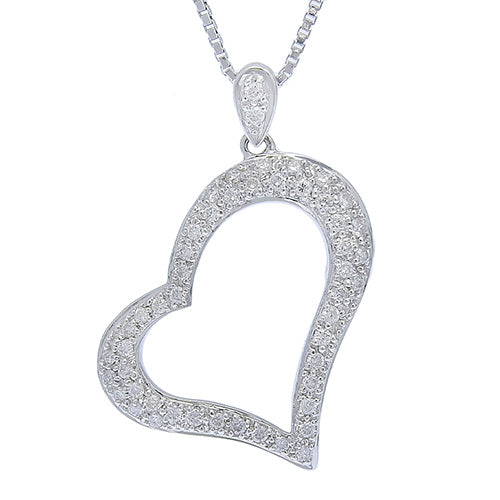 钻石心形项链 D0.51 K18 白金 WG