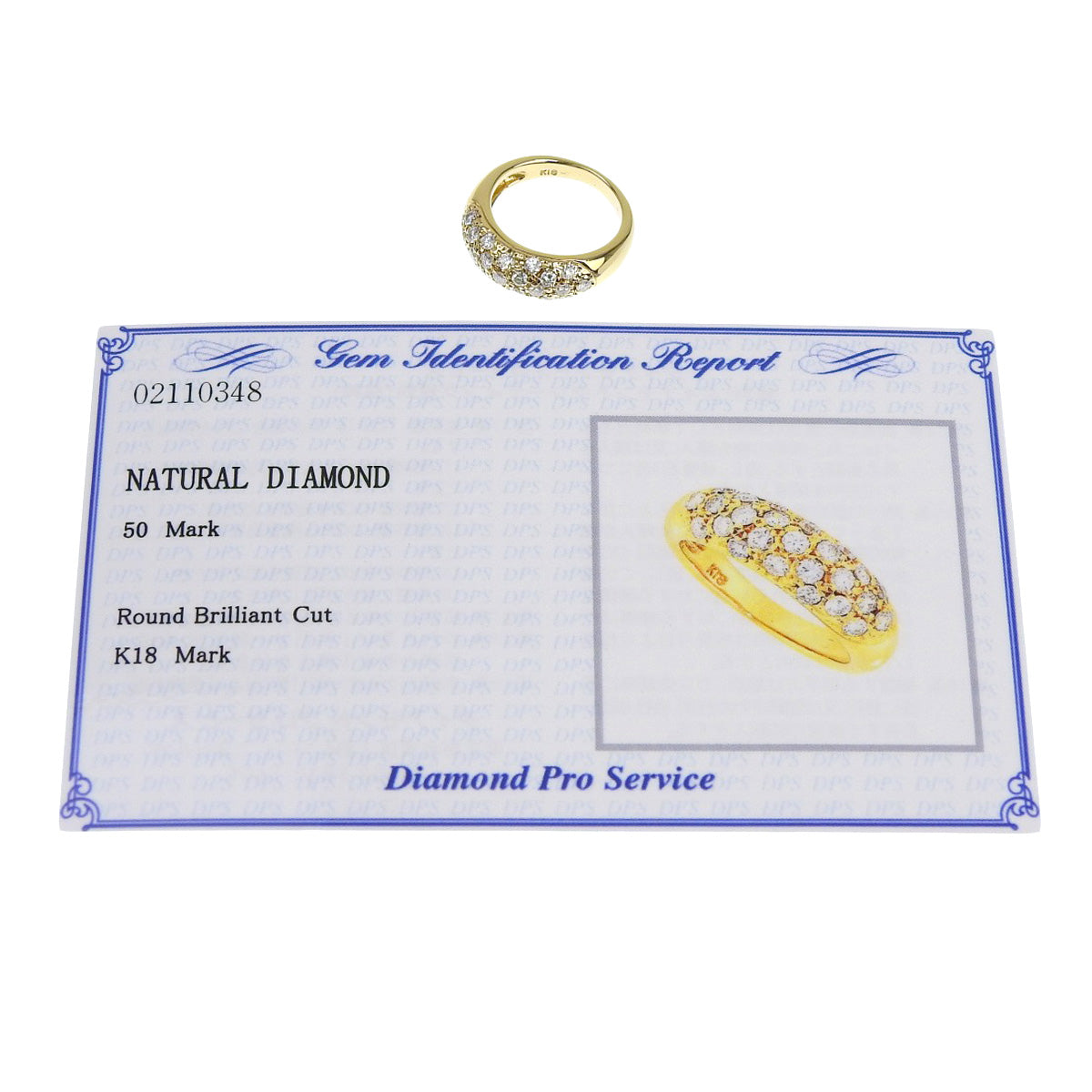 Diamond Ring D0.50 K18 Yellow Gold YG
