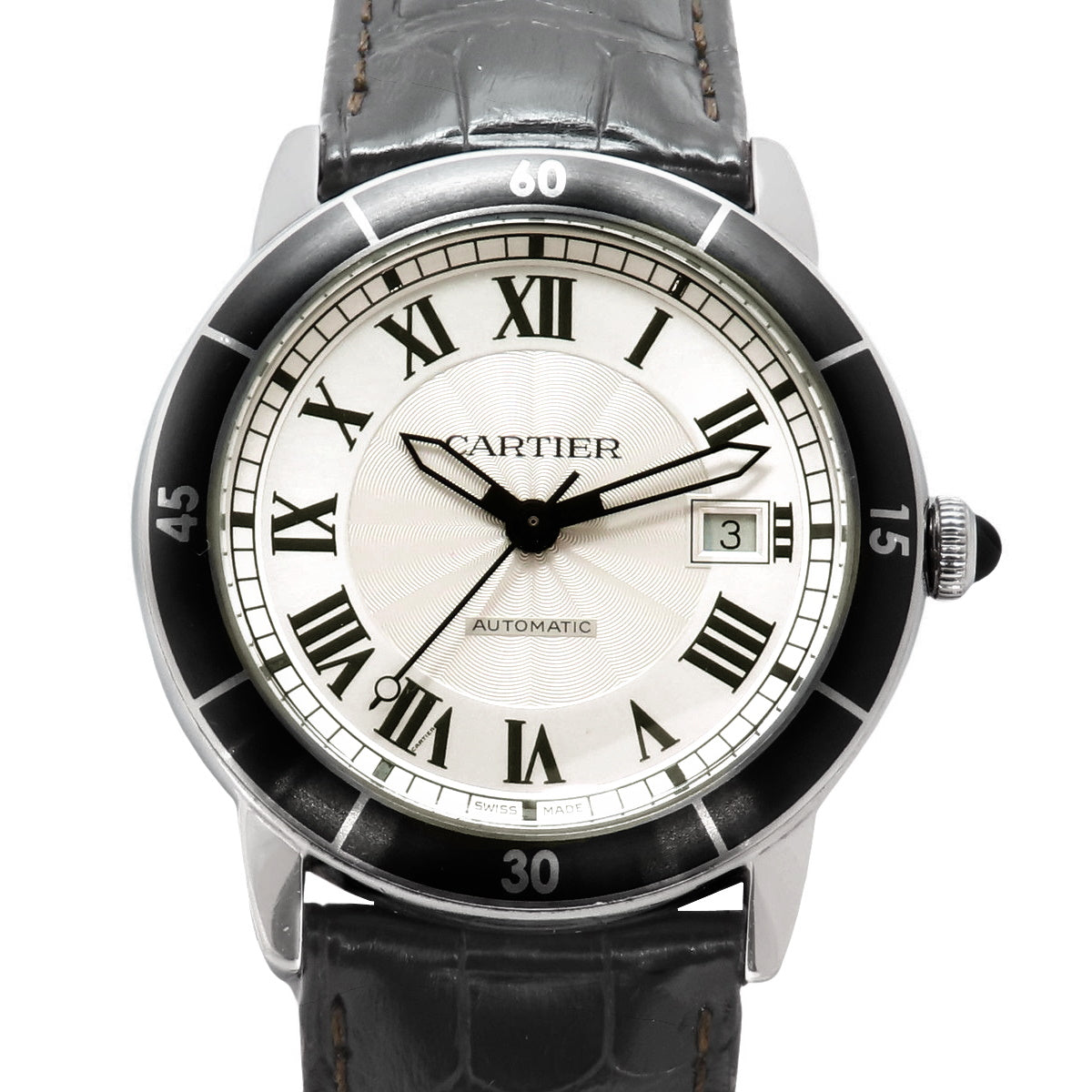 WSRN0002 Ronde Croisière SS/Leather Automatic White