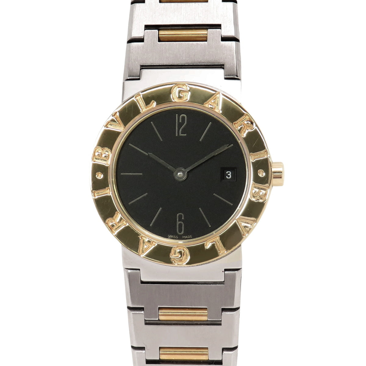 [Warranty included] Bvlgari Bvlgari BB26SG SS K18YG Quartz Black Silver