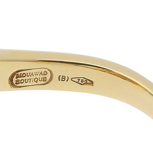 红宝石和钻石戒指，红宝石/钻石 R0.54/D0.45，18K 黄金，YG