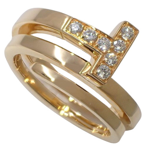 Square wrap ring with diamonds in 18K pink gold and PG