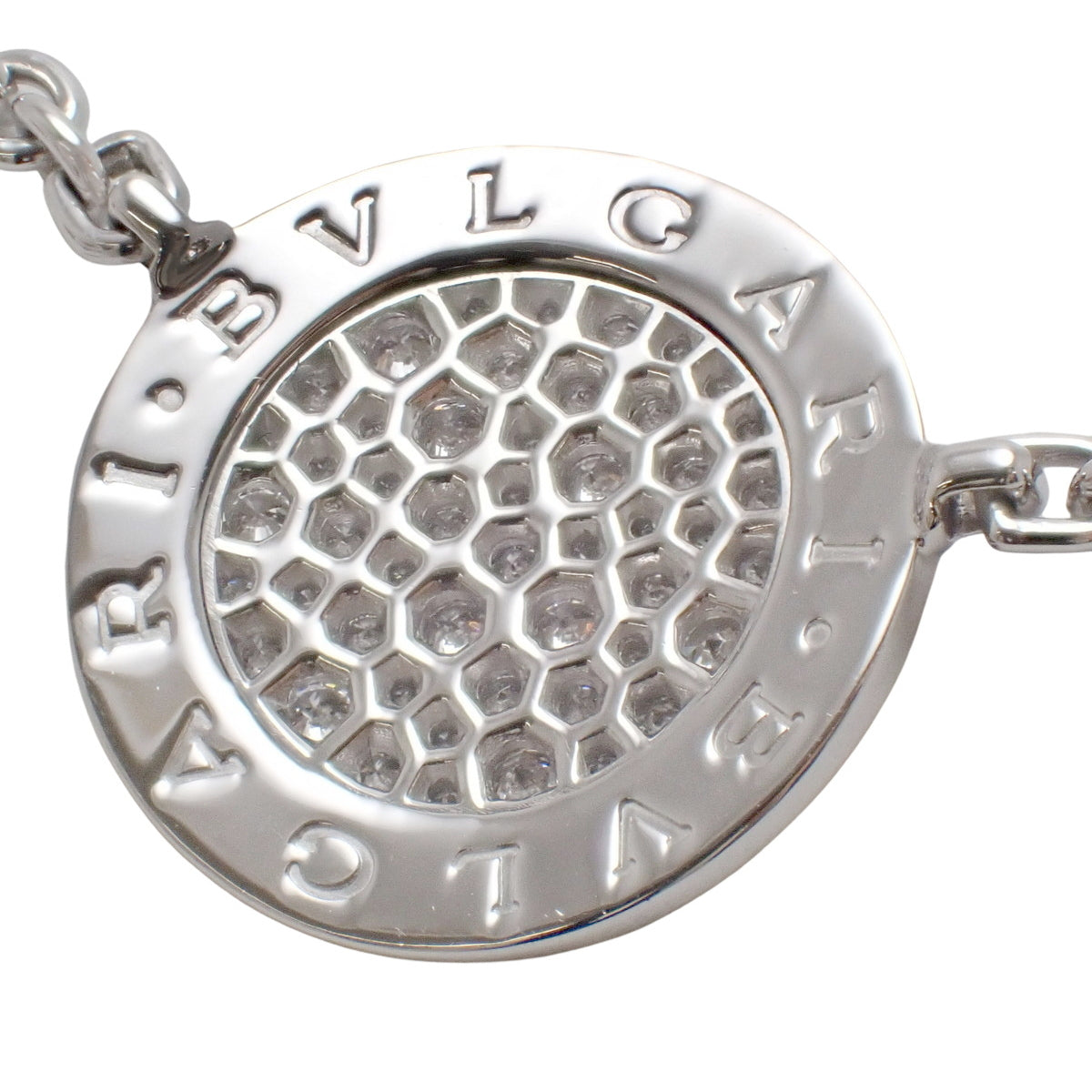 BVLGARI BVLGARI Pavé Necklace Diamond/Onyx K18 White Gold WG