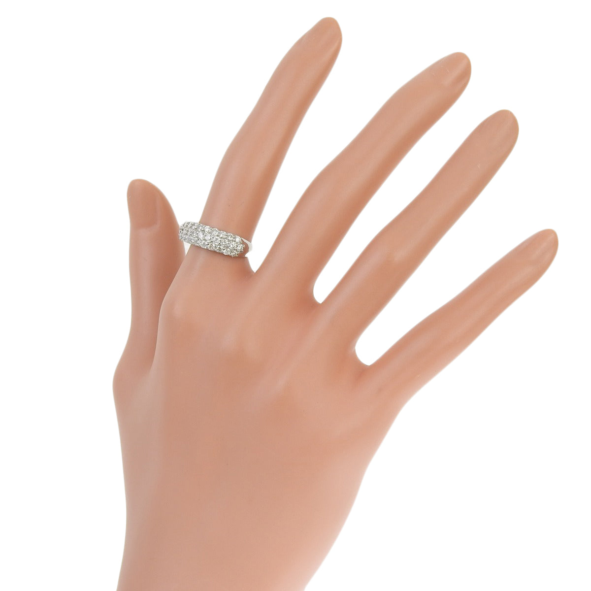 Half Pave Diamond Ring D1.00 Pt900 Platinum