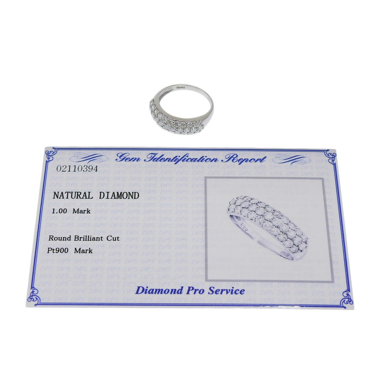 Half Pave Diamond Ring D1.00 Pt900 Platinum