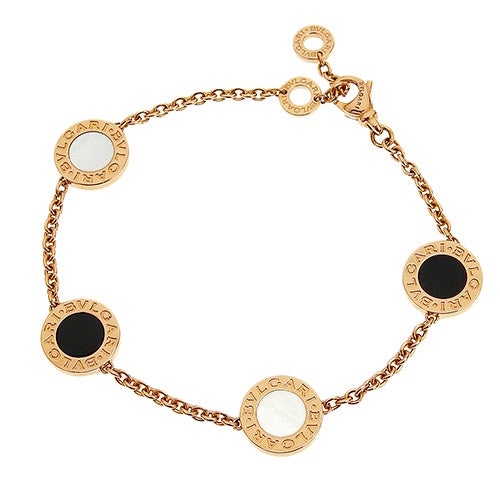 BVLGARI BVLGARI Bracelet in Onyx/Mother-of-Pearl and 18K Pink Gold
