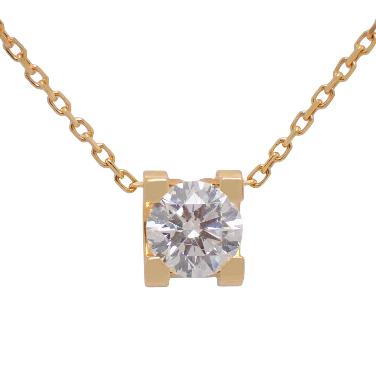 C de Cartier 钻石项链，0.53 克拉，18K 玫瑰金，PG，配饰，珠宝，1PD