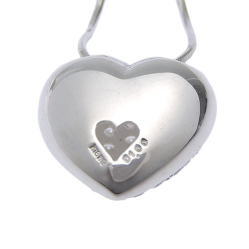 密镶钻石心形项链 D1.00 K18 白金 WG