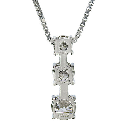3P Diamond Necklace D1.003/D0.03 Pt850 Platinum Pt900 Platinum