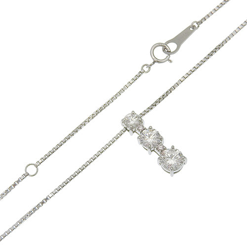3P Diamond Necklace D1.003/D0.03 Pt850 Platinum Pt900 Platinum