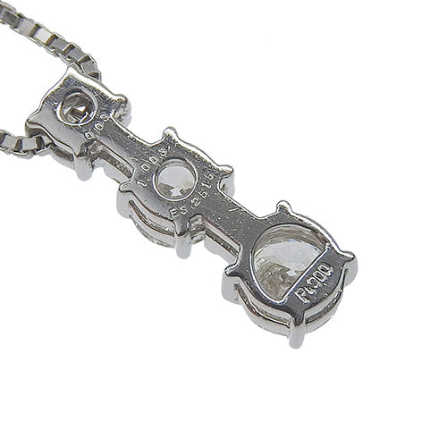 3P Diamond Necklace D1.003/D0.03 Pt850 Platinum Pt900 Platinum