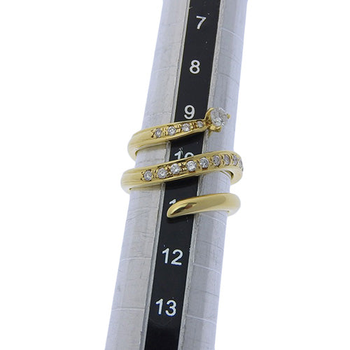 钻石戒指 D0.25,0.13  18K黄金  K18YG  饰品  珠宝