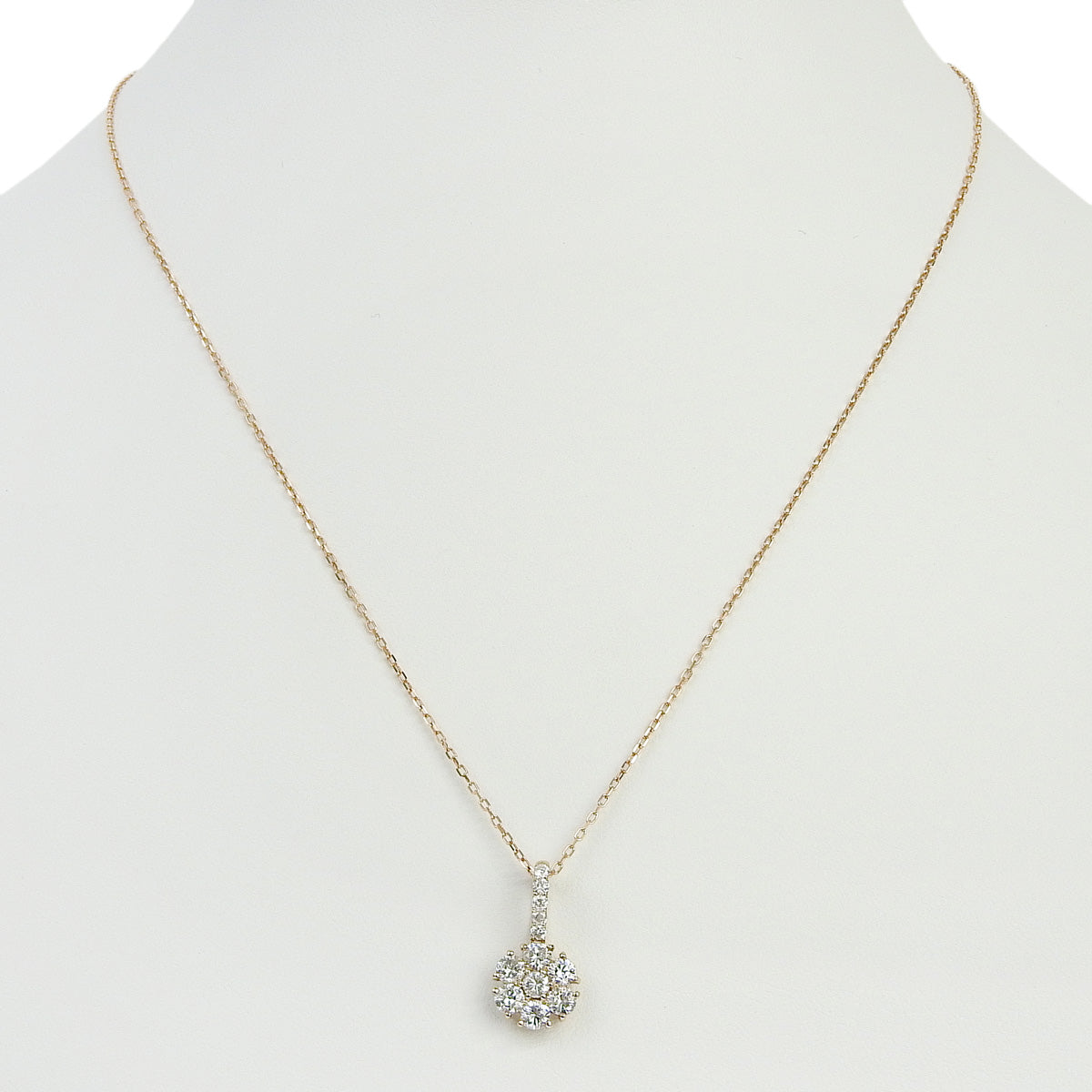 花形钻石项链 D1.00 K18 粉红金 PG