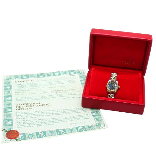 [Warranty included] 69173G Datejust 26 YG/SS W serial number (1994-1995) Automatic, purchased in March 1995, Blue, Silver