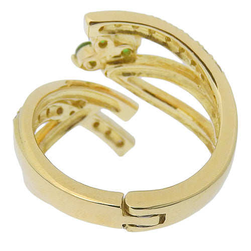 Garnet and Diamond Flower Ring D0.31/G0.30 in 18K Yellow Gold (YG)