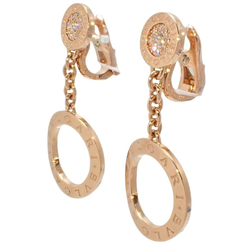 18K 玫瑰金和 PG 钻石圆形耳环