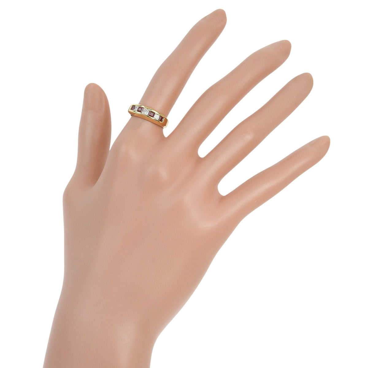 红宝石和钻石戒指 R0.51/D0.30 K18 黄金 YG