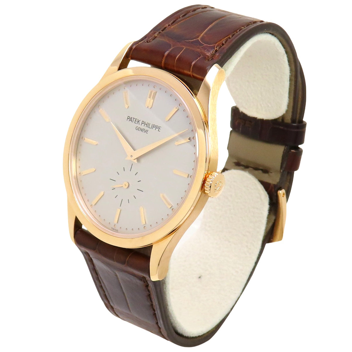 5196R-001 Carratrava PG/Leather Hand-wound Silver