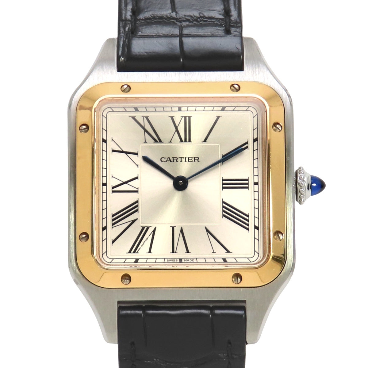 [Warranty included] W2SA0011 Santos Dumont LM PG/SS/Leather Quartz Silver