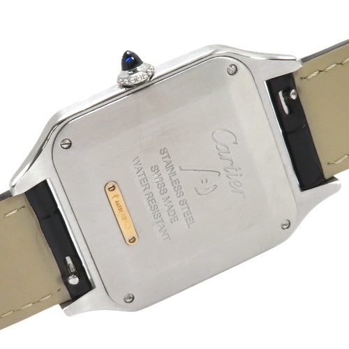 [Warranty included] W2SA0011 Santos Dumont LM PG/SS/Leather Quartz Silver